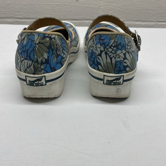 Dansko Vegan Blue Floral Canvas Mary Janes 38 - Picture 7 of 10